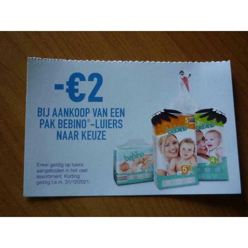 Gratis Aldi Bebino luiers pampers kortingsbon pampers 2 euro