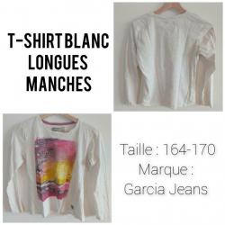 T-shirt blanc longues manches